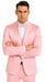 Men's Dusty Rose Satin Shiny Metallic Flashy with Sheen 3 Piece Skinny Fit Tazzio Suit with Peak Lapel Jacket