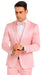Men's Dusty Rose Satin Shiny Metallic Flashy with Sheen 3 Piece Skinny Fit Tazzio Suit with Peak Lapel Jacket