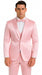 Men's Dusty Rose Satin Shiny Metallic Flashy with Sheen 3 Piece Skinny Fit Tazzio Suit with Peak Lapel Jacket