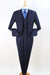 Apollo King Designer Brand Mens Two Button Pleated Pant Classic Fit Vested Suit in Navy