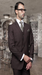 Nice 2 Button Solid Color Brown Men'S Suit With A Vest 3 Piece Tapered Slim Fitted Flat Front Pants
