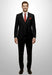 Mens Giovanni Testi 3 Piece Suit in Black – Notch Lapel 2 Button Jacket with Side Vents & Comfort Flex Waist Pants