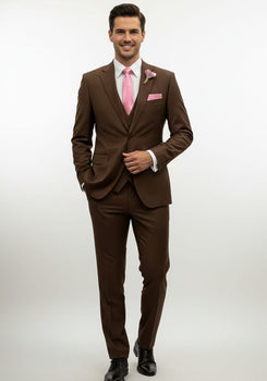 Effetti Suit Designer - 2 button Notch Lapel slim fit EF2N+V-8129 Light Brown Mocca Cappuccino