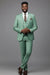 Mens Giovanni Testi Mint 3 Piece Suit – Modern Fit 2 Button Notch Lapel with Pick Stitching & Flex Waist Pants