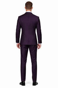 Men'S Plum ~ Eggplant ~ Very Dark Purple No Vest Suit