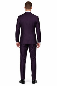 Men'S Plum ~ Eggplant ~ Very Dark Purple No Vest Suit - Image 2