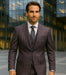 Wool Suit - Italian Made Business Suit by Statement Men's 3 Piece 100% Wool Modern Fit Suit - Fashion Pattern