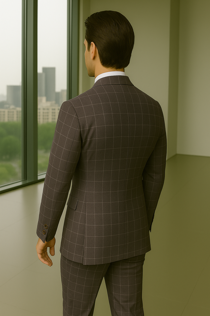 Wool Suit - Italian Made Business Suit by Statement Men's 3 Piece 100% Wool  Suit - Fashion Pattern Modern Fit