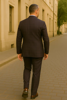 Wool Suit - Italian Made Business Suit by Statement Men's 3 Piece 100% Wool Modern Fit Suit - Bold Scoop Vest
