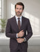 Wool Suit - Italian Made Business Suit by Statement Men's 2 Piece 100% Wool Modern Fit Suit - Subtle Windowpane