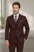 Wool Suit - Italian Made Business Suit by Statement Men's 3 Piece 100% Wool Modern Fit Suit - V-Neck Double Breasted Vest