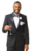 "EJ Samuel Black Tuxedo: Modern Fit & Two-Button Style"