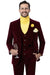 EJ Samuel Burgundy Velvet Men's Vested Suit – Classic 2-Button