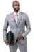 EJ Samuel Light Grey Sharkskin Weave Vested Business Suit