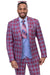 EJ Samuel Men's Rasberry Pink Plaid Double-Breasted Vest