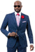 EJ Samuel Slim Fit Cobalt Blue Weave Suit for Men