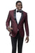 "EJ Samuel Men's Diamond-Embellished Burgundy 1-Button Shawl Tuxedo"