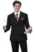 EJ Samuel Men's Black Double Breasted Peak Lapel Suit – Modern Cut