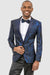 EJ Samuel Men's Floral-Wave Tuxedo in Royal Blue & Black