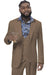 EJ Samuel Men's Modern 2-Btn Suit w/ Tan Peak Lapel & Doub. Vest