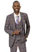 EJ Samuel Men's Modern 2-Button Lavender & Gold Windowpane Suit