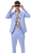 EJ Samuel Men's Modern Fit Sky Blue Linen Suit for Summer