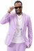 EJ Samuel Men's Modern Lilac Lavender Summer Linen Suit - Classic Fit