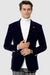 EJ Samuel Men's Navy Blue Velvet Modern-Fit Blazer