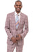 EJ Samuel Men's Tan Windowpane One-Button Plaid Suit