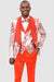 EJ Samuel Men's Orange Paisley Tuxedo with Shawl Lapel and Vested Detail