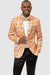 EJ Samuel Men's Orange Shiny Paisley Tuxedo Jacket with Shawl Lapel