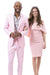 EJ Samuel Men's Modern Fit Pink Linen Summer Suit