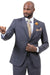 EJ Samuel Men's Slim Fit Two-Button Business Suit in Grey