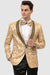 EJ Samuel Men's Sparkle Gold One-Button Tuxedo: Bold Prom Statement