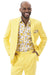 EJ Samuel Men's Summer Suit: Modern Fit, Linen Blend, Yellow