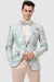 EJ Samuel Men's Teal Floral One-Button Blazer