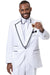 EJ Samuel Men's White Shawl-Lapel Tuxedo – One-Button Clean Contrast