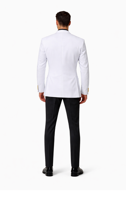 EJ Samuel Men's Crisp White Two-Button Club Blazer