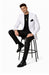 EJ Samuel Men's Crisp White Two-Button Club Blazer