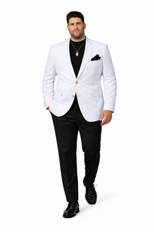 EJ Samuel Men's Crisp White Two-Button Club Blazer