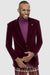 EJ Samuel Modern Fit Burgundy Velvet Blazer – 2-Button