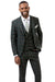 EJ Samuel Modern Fit Vested Suit – Dark Hunter Green Windowpane Plaid