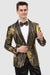 EJ Samuel Modern Floral & Wave Tuxedo in Black & Gold