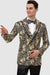 "EJ Samuel Paisley Tuxedo Dinner Jacket: Stylish Black & Gold Blazer"