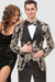 EJ Samuel Black & Gold Paisley Prom Tuxedo with Vest
