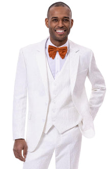 EJ Samuel White Paisley 2-Button Vest Suit