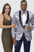 EJ SAMUEL Aqua Blue & Gold Paisley Prom Tuxedo Jacket