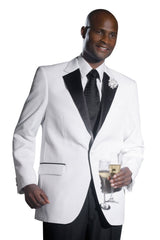 Quincy White 1-Button Notch Tuxedo by EJ Samuel – 2-Piece Set