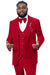 "EJ Samuel Red Velvet Vested Suit with Stylish Two Button Closure"