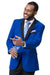 EJ Samuel Royal Blue Modern Fit Tuxedo: Black Lapel, 2-Button